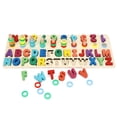 thumbnail image 2 of Alphabet Number Pairing Toy, Wood Material Protable  Wear-Resistant Bright Colors Matching Toys, for Playing Education Kids Children, 2 of 7