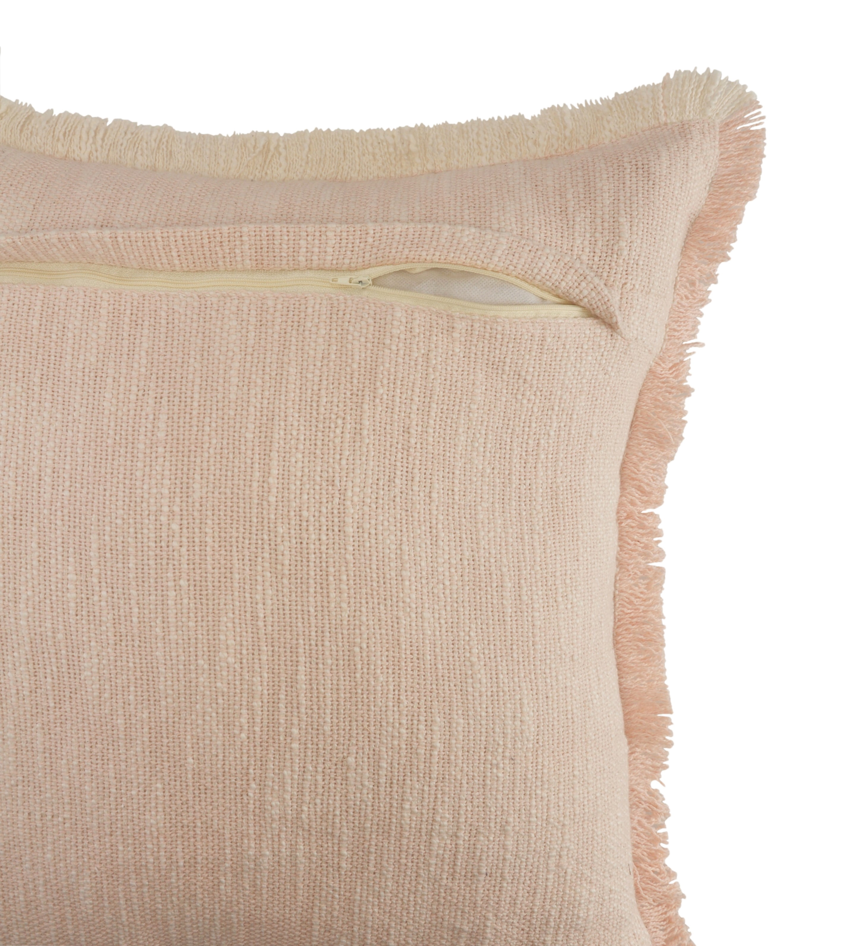 Ox Bay Bennett 20" x 20" Pink Solid Fringed Cotton Adult Decorative Throw Pillow Cover