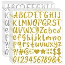 1215Pcs Letter Stickers 15 Sheets Alphabet Stickers Vinyl 1 Inch Stick on Letters Glitter Self-Adhesive Waterproof ABC Number Stickers Graduation Cap Water Bottles Scrapbook Crafts (15, Gold/Silver)
