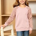 thumbnail image 4 of OGLCCG Girls' Sweaters Cable Knit Long Sleeve Pullover Sweater Casual Kids Fall Winter Crew Neck Jumper Top(Pink,9-10 Years), 4 of 7