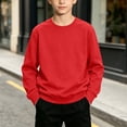 thumbnail image 2 of Auroural Boys Sweatshirts No Hood Children's Solid Color Round Neck Long Sleeved Hoodie Medium To Large Children's Thin Pullover Top （1-13 Year）, 2 of 8