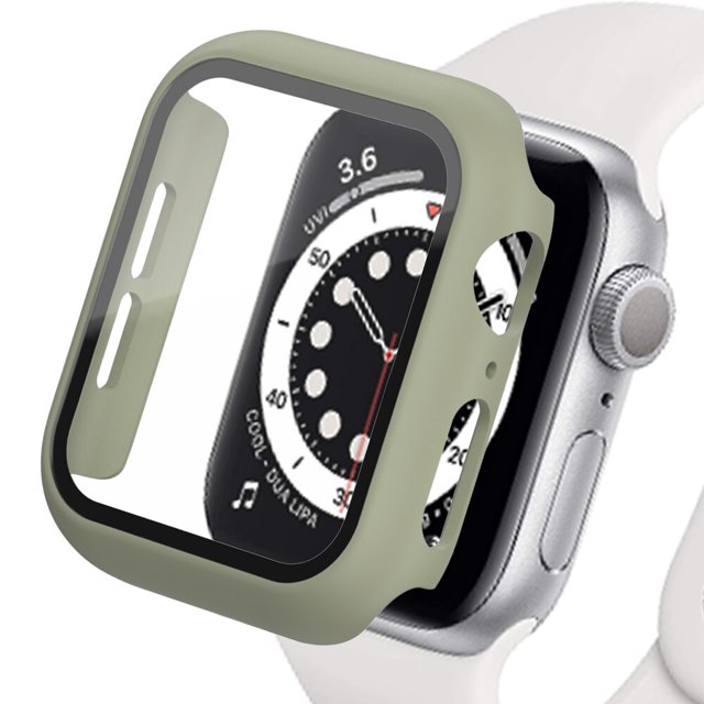 Cristal + cubierta para funda de Apple Watch de 45mm, 41mm, 44mm, 40mm, 42mm y 38mm, accesorios para iWatch, Protector de pantalla para Apple watch serie 3, 4, 5, 6, SE, 7