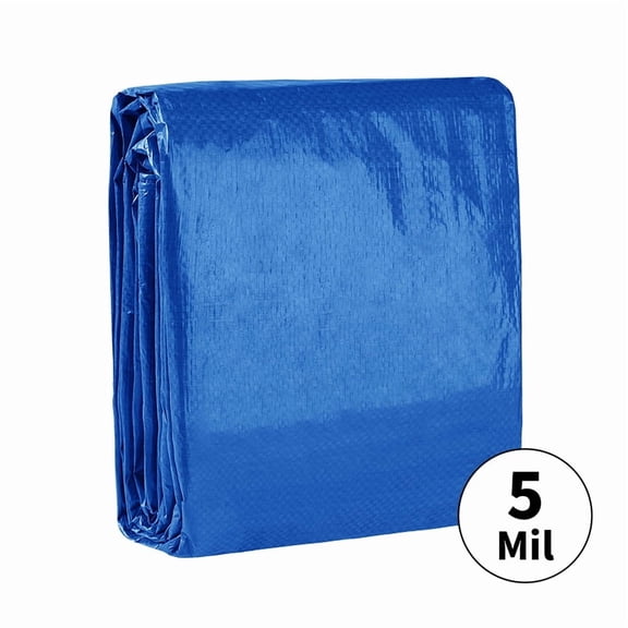 MVPNET Blue Polyethylene (PE) 10 ft x 8 ft, 5 mil Thickness Heavy-Duty Trap