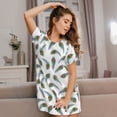 thumbnail image 3 of Fuzoiu Colorful Grass Print Women Nightgowns, Soft Comfy Lightweight Short Sleeves Sleepwear,Crew Neck Loungewear, 3 of 6