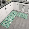 thumbnail image 2 of Light Green Christmas Village Pattern Kitchen Rugs Sets Of 2,Anti Fatigue Kitchen Mat Rugs Non Slip Washable,Decorative Kitchen Floor Mats for Kitchen,Sink,Laundry,17"x30"+17"x47", 2 of 7