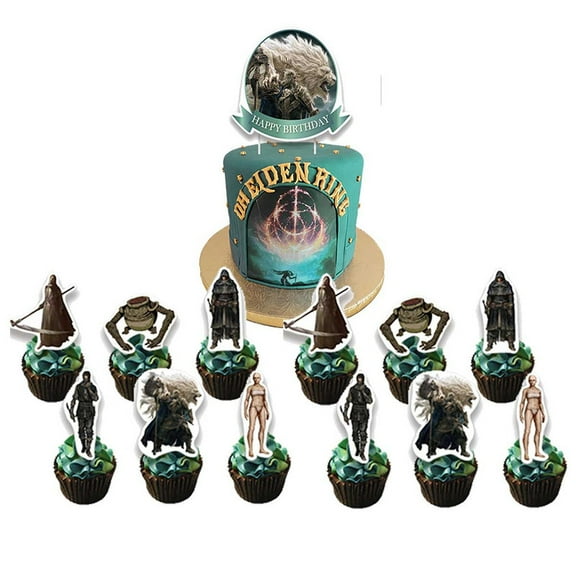 Elden Ring Cake Topper Cupcake Set Party Supplies Decoration Birthday Decor Kit