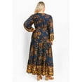 thumbnail image 2 of Avenue Women's Plus Size Ellery Placement Print Tiered Maxi Dress, 2 of 2