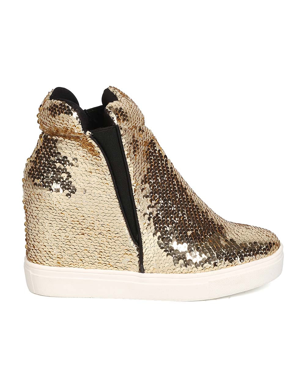 womens glitter wedge sneakers