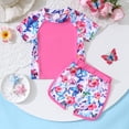 thumbnail image 5 of RTKFRFLM Toddler Girls Summer Butterfly Floral Print Tankini Set Fashion Patchwork Two Piece Swimsuit Beach Bathing Suit, Size 1-8 Years, 5 of 9