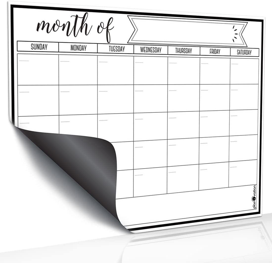 Magnetic Dry Erase Calendar, Refrigerator White Board Wall