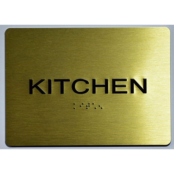 Kitchen Sign- Gold(Aluminium, Gold/Black,Size 5x7) The Sensation line