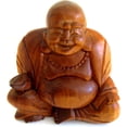 thumbnail image 2 of Happy Buddha Statue Laughing Buddha Wood Sculpture Lucky Statue Home Decor - LG. 7"- OMA BRAND, 2 of 6