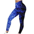 thumbnail image 4 of Leggings for Women Fashion Vintage Flame Printed High Elastic Waist Joggers Spring Casual Plus Size Workout Yoga Pants(Blue,M), 4 of 6