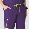 thumbnail image 4 of Wink Origins Romeo - Women's Flare Leg Cargo Scrub Pant, Eggplant, XXS Petite, 4 of 5