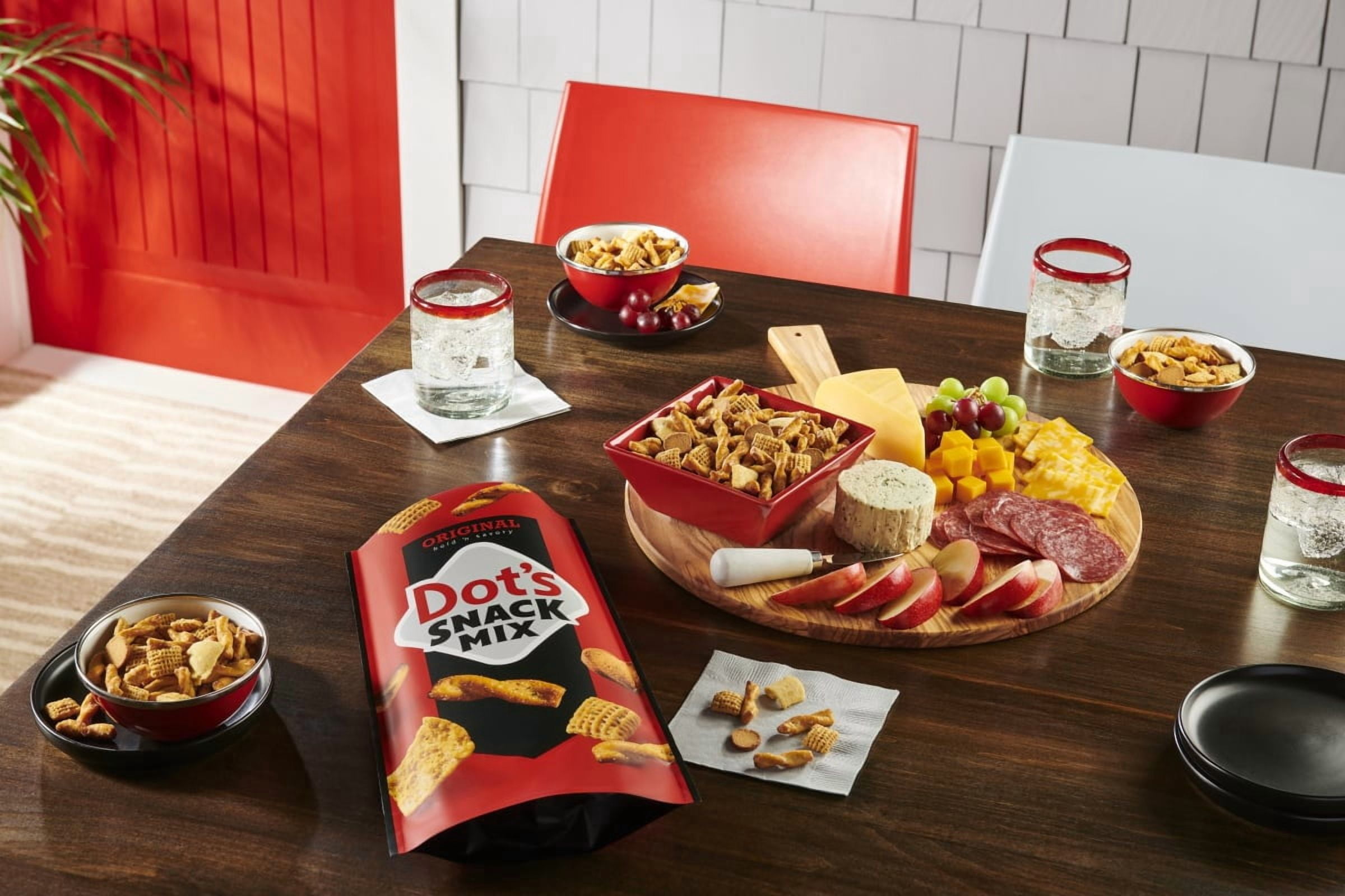 Dot's Snack Mix, Original Flavor Mini Pretzels, Original Flavor Corn Cereal, Bold Cheese Pita Chips, and Garlic Rye Chips 14 oz
