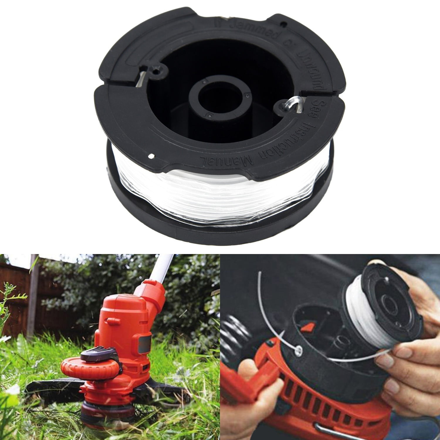 USA-Supply Premium Weed Eater Spools Compatible with Black & Decker Af-100 .065 5pcs 30ft 0.065 inch Trimmer Line and Spool Cap Cover for Black