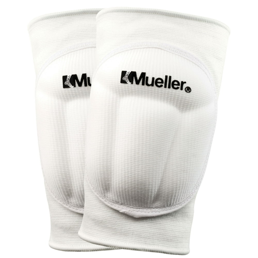 Mueller Volleyball Knee Pads, Pair, White, One Size Fits Most