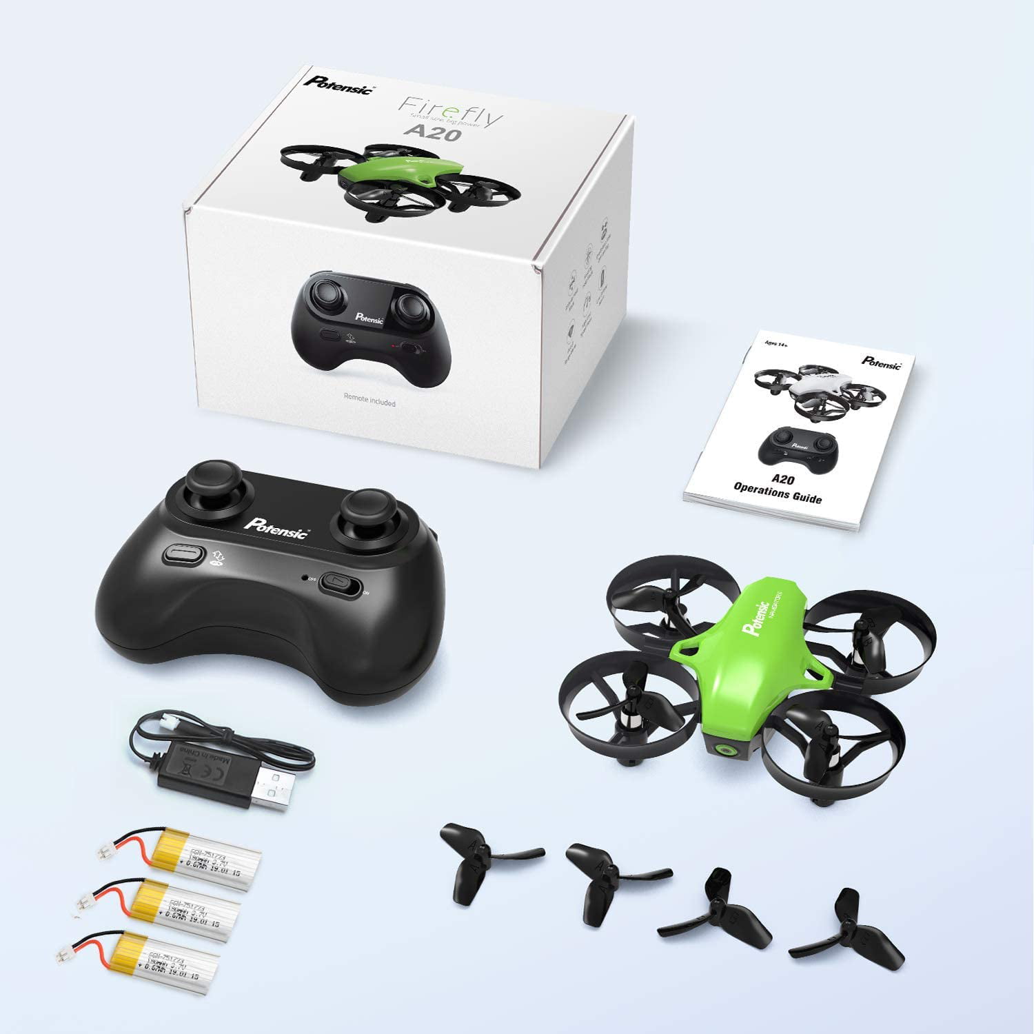 Potensic A20W Mini Drone with Camera for Kids and Beginners, 720P RC FPV  Drone, Easy to Fly Portable Quadcopter with Altitude Hold, Headless Mode,  Route Setting, Gravity Sensor, 3 Batteries 