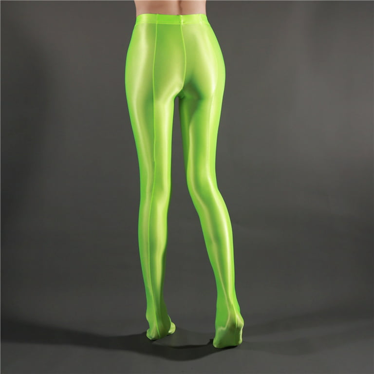 YDOJG Soft Leggings For Women Tummy Control Ultra Thin Transparent Shiny  Crotch Dance Yoga Pants Large Xl