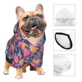 thumbnail image 3 of Fotbe colorful Skull flower daisy Print Small Dog Sweater Hoodies Pet Grey Hooded Soft Fleece Sweatshirts with Pocket Fall Winter Puppy Cat Sweaters Warm Clothes-X-Large, 3 of 7