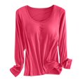 thumbnail image 1 of Built In Bra T Shirt For Womens Padded Long Sleeve Tops Active Blouses Soft Pajama Casual Shirts For Workout, 1 of 5
