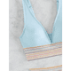 thumbnail image 5 of Bikini de 2 Piezas para Mujer, Traje de Baño de Cintura Alta con Cuello Halter y Cintura Alta, Color Azul , Talla L, 5 of 7