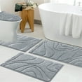 thumbnail image 5 of Ileading Bathroom Rugs Sets 4 Piece, Super Soft and Absorbent Non Slip Microfiber Toilet Bathroom Mats, 5 of 14
