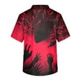 thumbnail image 4 of Domuza Scrubs for Men Top Plus Size V Neck Short Sleeve Spooky Novelty Print Carer Top Comfort Soft Elastic Working Uniform with Pockets Wine M, 4 of 4
