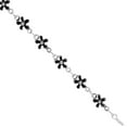 thumbnail image 2 of Dainty Sterling Silver Flower Bracelet for Women and Girls 3/8 wide 7.5 inch long, 2 of 3