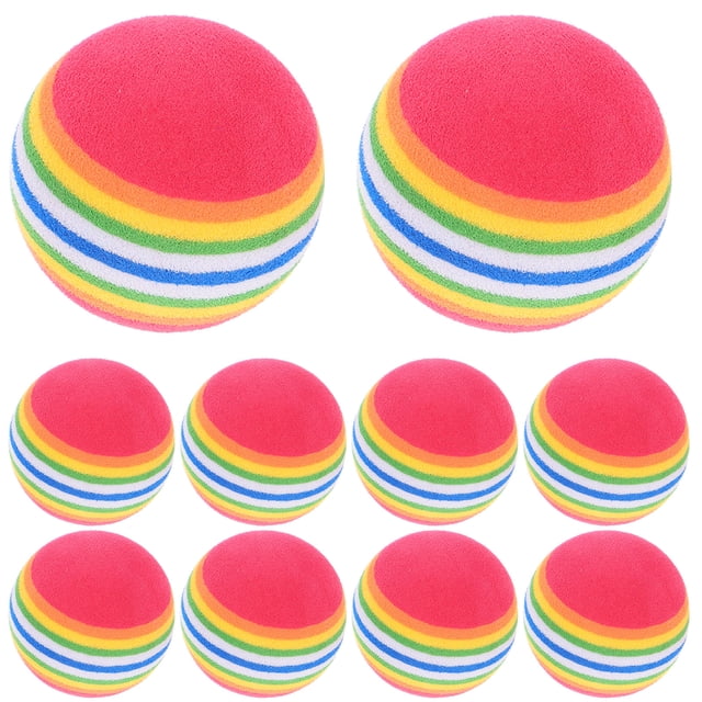 SHISUYAN 10pcs Rainbow Ball EVA Floating Water Toy Pet Kitten Cats Snack Ball Chew Training Toy Random Color