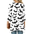 thumbnail image 4 of IYYVV Halloween Cardign Sweaters for Women 3/4 Sleeve Lightweight Funny Pumpkin Printed Open Front Cardigan White L, 4 of 8