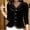 Velvet tops-Black, variant on Spring Tops for Women Clothes under $5.00 New Women's Style V-Neck Pullover with Golden Velvet Bottom Warm Coat Long Sleeved Top/Black XXL