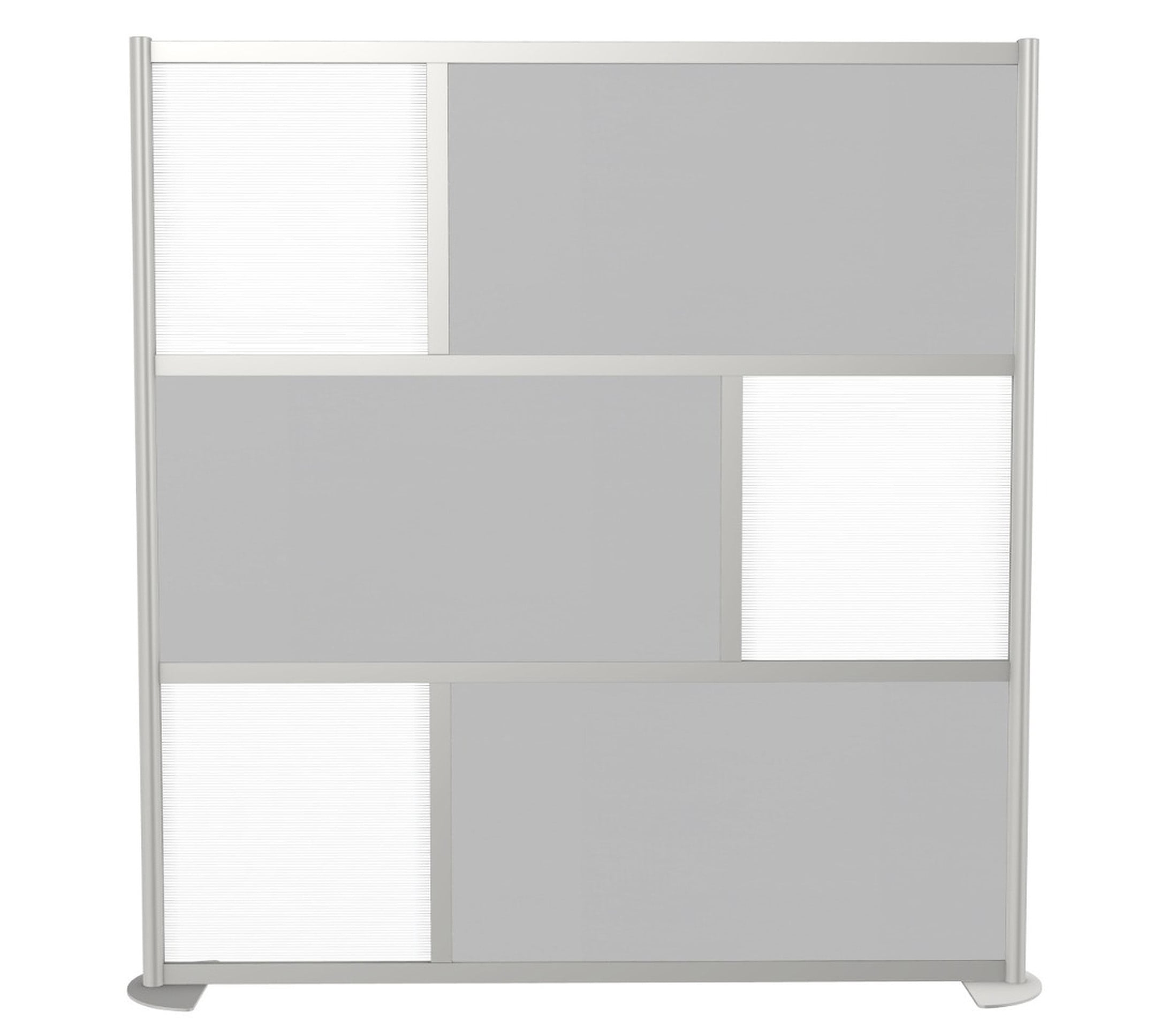SpaceMakers 6 Ft Wood Laminate Room Divider – 76" Wide Privacy Partition with Aluminum Frame, 78" H
