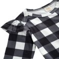 thumbnail image 3 of Newborn Long Sleeve Romper Suspender Skirt Bow Headband Ruffle Decoration Plaid Printing Spring Clothing, 3 of 5