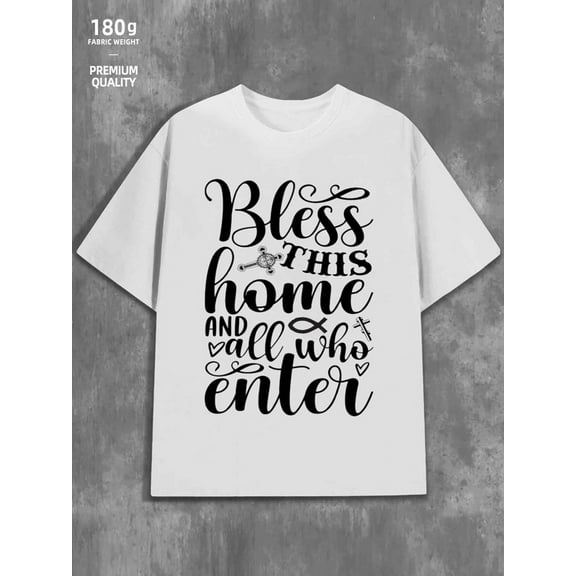 Home Blessings Tee men Christianity 180G 100% Cotton white christianity pamuk Vintage Unisex Shirt Cotton tshirts Classic Unisex Shirt Crewneck tshirts Casual Unisex Shirt Printed tshirts