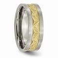thumbnail image 4 of Titanium Brushed and Yellow IP-plated Mens 8mm Band Size: 8; for Adults and Teens; for Women and Men, 4 of 6