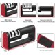 thumbnail image 2 of Afilador de cuchillos manual Afilador de cuchillos profesional [3 niveles, acero de tungsteno - diamante - piedra cerámica], afilador de cuchillos eficaz para cuchillos de acero inoxidable y cerámica (rojo - negro) brillar  Electrónica, 2 of 5