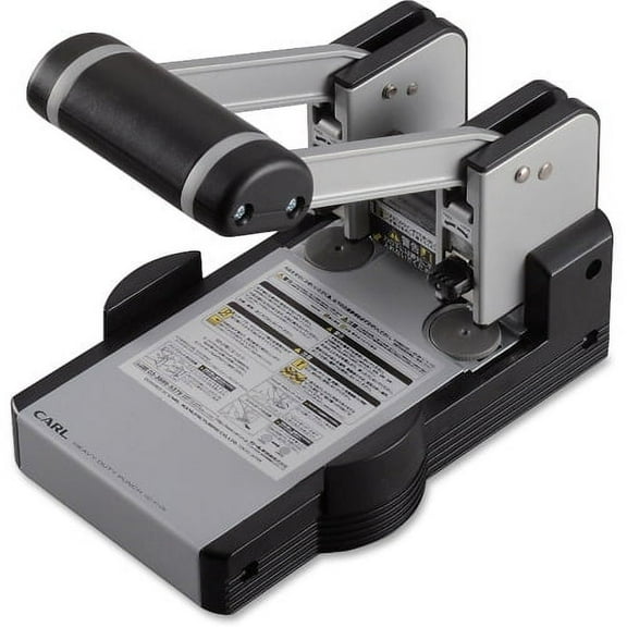 CARL XHC2100 Extra Heavy-duty Two Hole Punch 2 Punch Head(s) - 100 Sheet Capacity - 1/4" Punch Size - Blue
