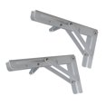 thumbnail image 3 of 2x Soportes de estante plegables DIY Ahorro de espacio Soporte de estante plegable Soporte de estante de metal Triángulo Soporte de ángulo plegable pa , Blanco 20 pulgada Blanco 20 pulgadas BLESIY Soportes para estantes plegables, 3 of 8