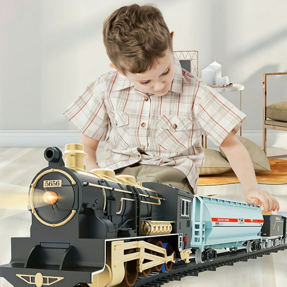 Esaierr Kids Train Toys Electric Train Set for Baby Toddler,Kids Track Train Toy with Sound Effects and Lights for Aged 3 4 5 6 Years Old