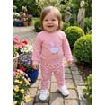 thumbnail image 5 of RUINIXCW Toddler Girl Outfit Long Sleeve Goose Embroidery Sweatshirt Wide Leg Pants, 5 of 8