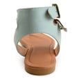 thumbnail image 3 of JOURNEE COLLECTION Womens Aqua Double Ankle Straps Asymmetrical Padded Kyle Round Toe Buckle Thong Sandals 12 M, 3 of 4