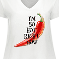 thumbnail image 4 of Inktastic I'm so hot right now Chili Pepper on Fire Women's Plus Size V-Neck T-Shirt, 4 of 5