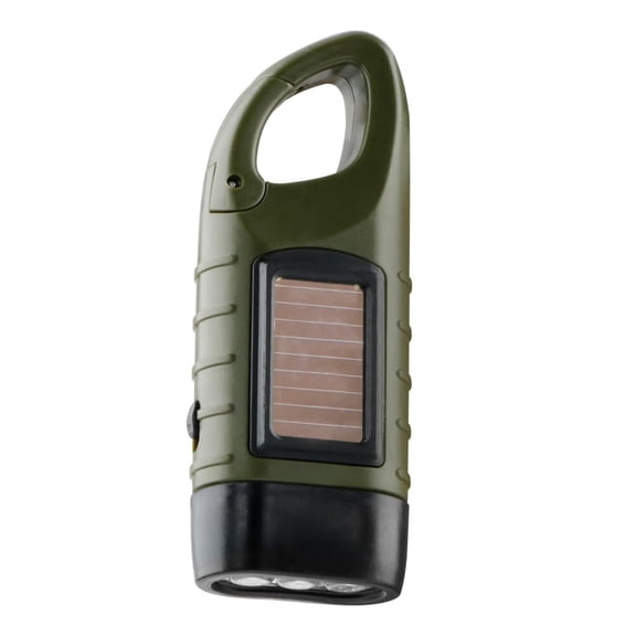 Hand Crank Solar Powered Flashlight LED Flashlight Emergency Lights for Outdoor Sports Hiking Camping
