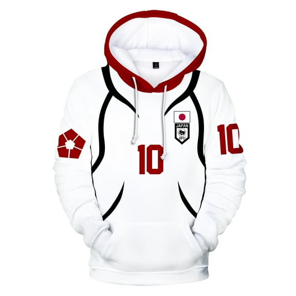 Blue Lock Yoichi Isagi Cosplay Sports Hoodie Unisex Hooded Sweatshirt Fashion Anime Pullover Black White