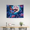thumbnail image 2 of Creowell Butterfly Flowers Full Moon Tapestry Wall Hanging 100% Polyester 40x30in, 2 of 6