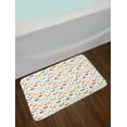thumbnail image 2 of Vibrant Bath Mat, Repetitive Chickens Eggs Colorful Doodle on Plain Background, Plush Bathroom Decor Mat with Non Slip Backing, 29.5" X 17.5", Yellow Green Sky Blue, by Ambesonne, 2 of 2