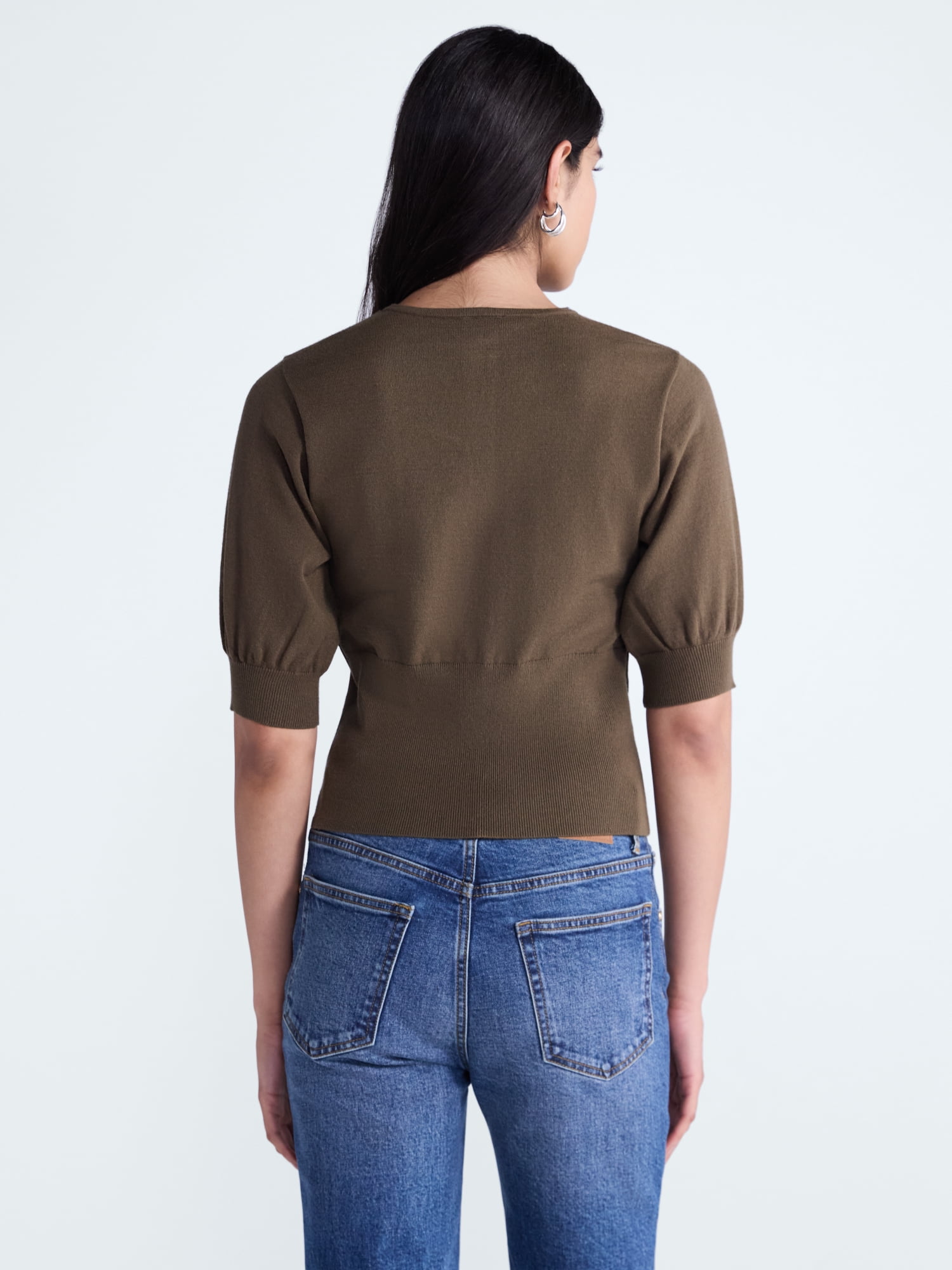 Scoop Women's and Women's Plus Ribbed Cardigan Sweater, Sizes XS-4X