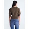 thumbnail image 4 of Scoop Women's and Women's Plus Ribbed Cardigan Sweater, Sizes XS-4X, 4 of 6