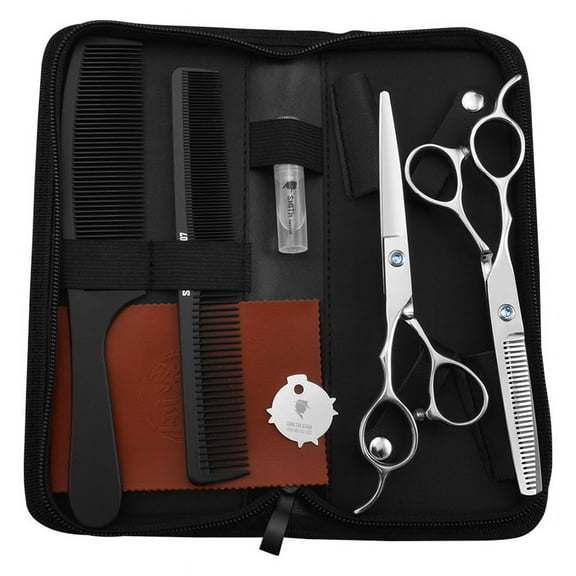 Left-Hand Scissors barber scissors hair salon left-handed flat tooth scissors 6-inch professional left-hand hairdressing scissors suit-Single flat scissors